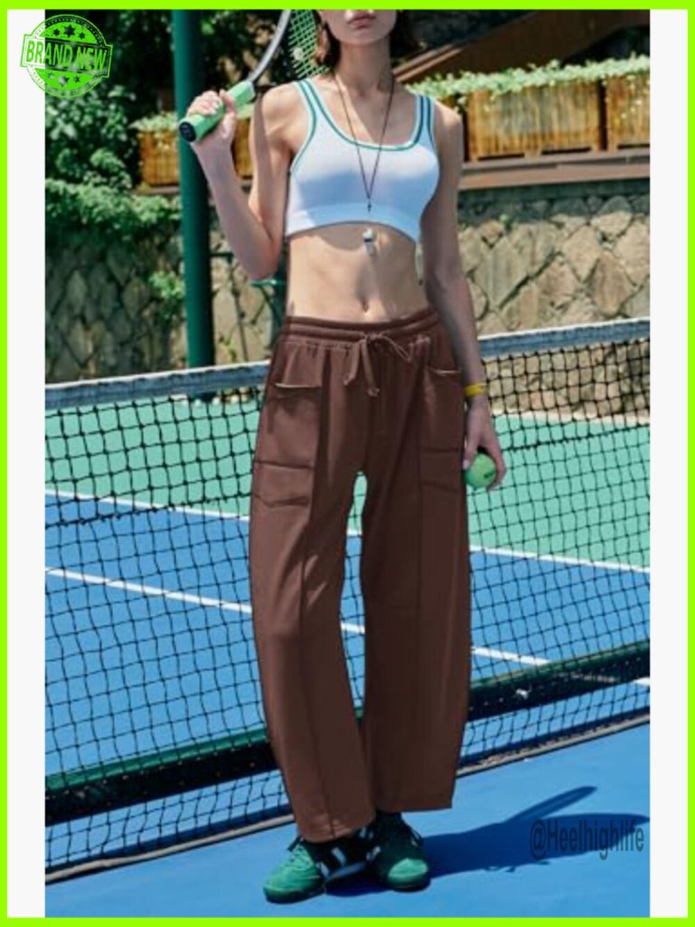 High Waisted Wide Leg Sweatpants Barrel Lounge Pants Drawstring Baggy - Picture 5 of 7